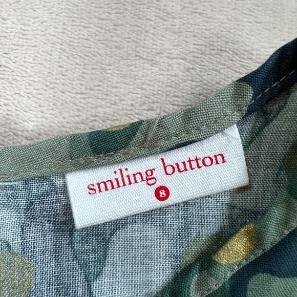 Smiling Button Girls Size 8 Green Camo Gold Polka Dot Tunic Dress New - Picture 2 of 8